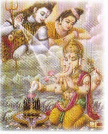 Ganesh with Shiva and Parvati